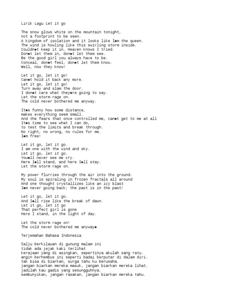 Lirik Lagu Let It Go | PDF