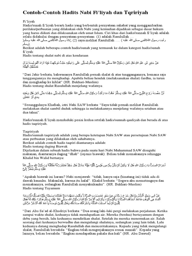 Macam Macam Hadits Dan Contohnya – Belajar