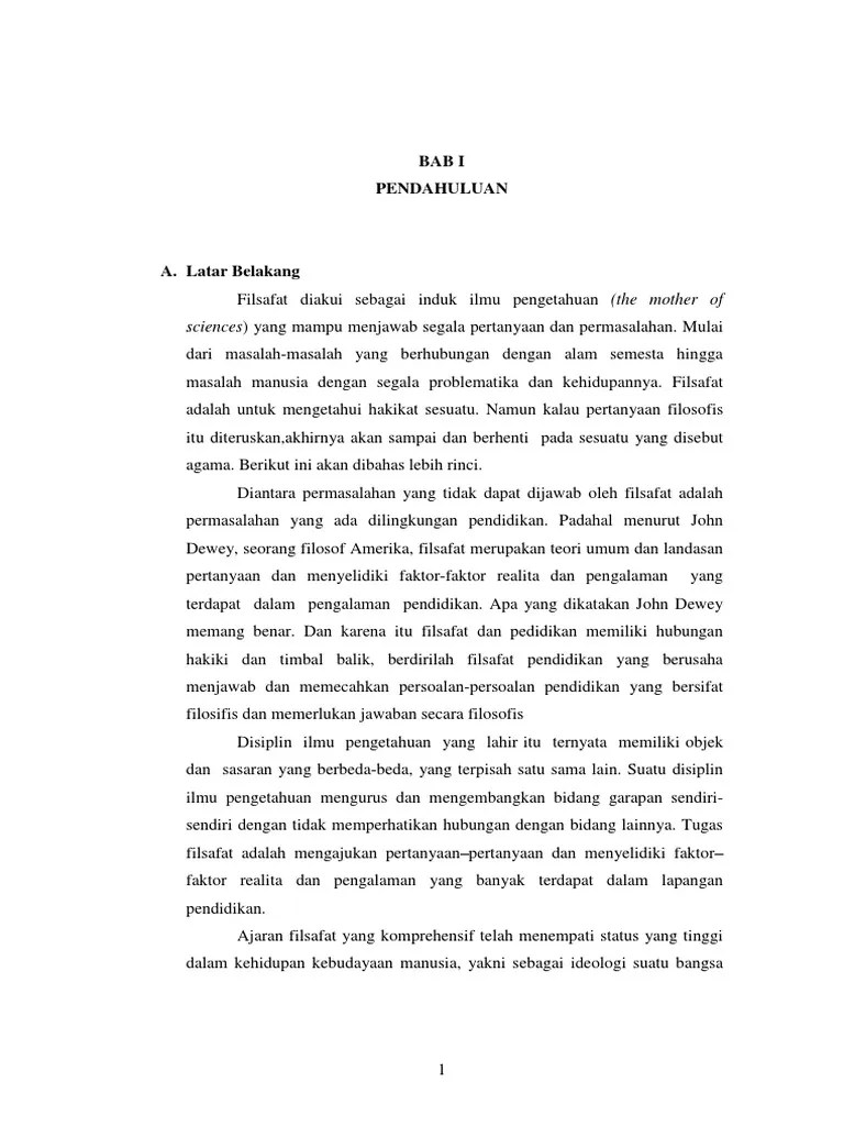 Seluk Beluk Dan Latar Belakang Munculnya Filsafat Pendidikan | PDF