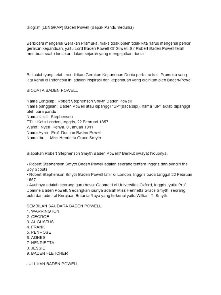 Biografi Baden Powell - Blog Materi Pramuka