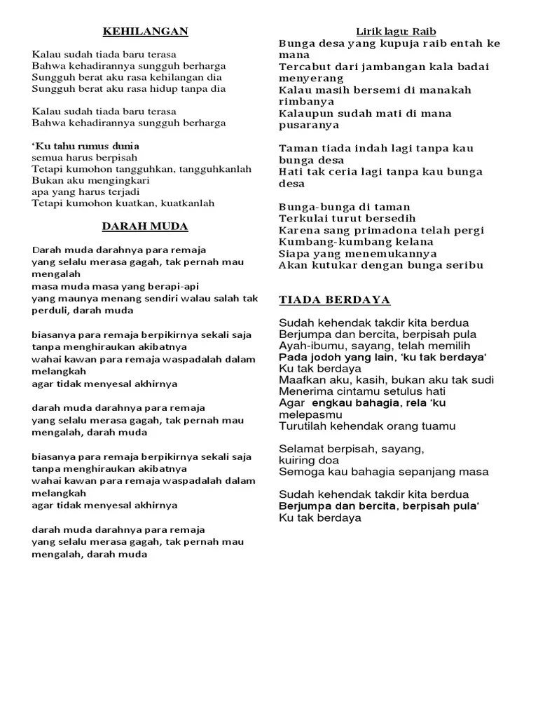 Lirik Lagu Rhoma Irama | PDF