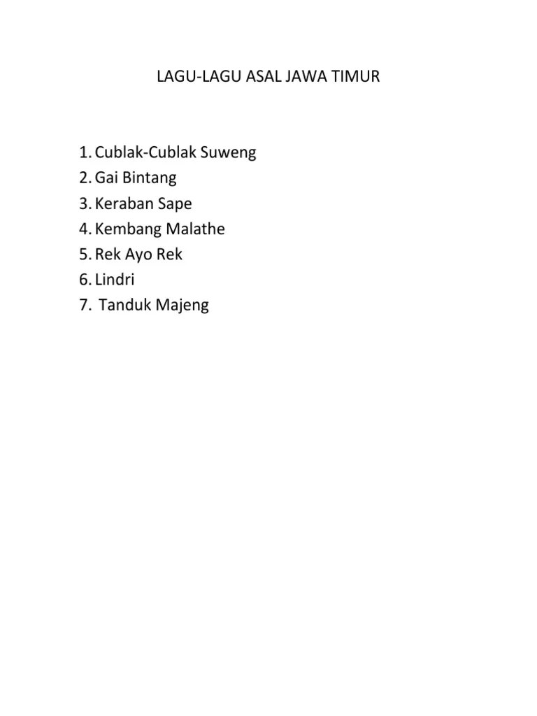 LAGU Jawa Timur | PDF