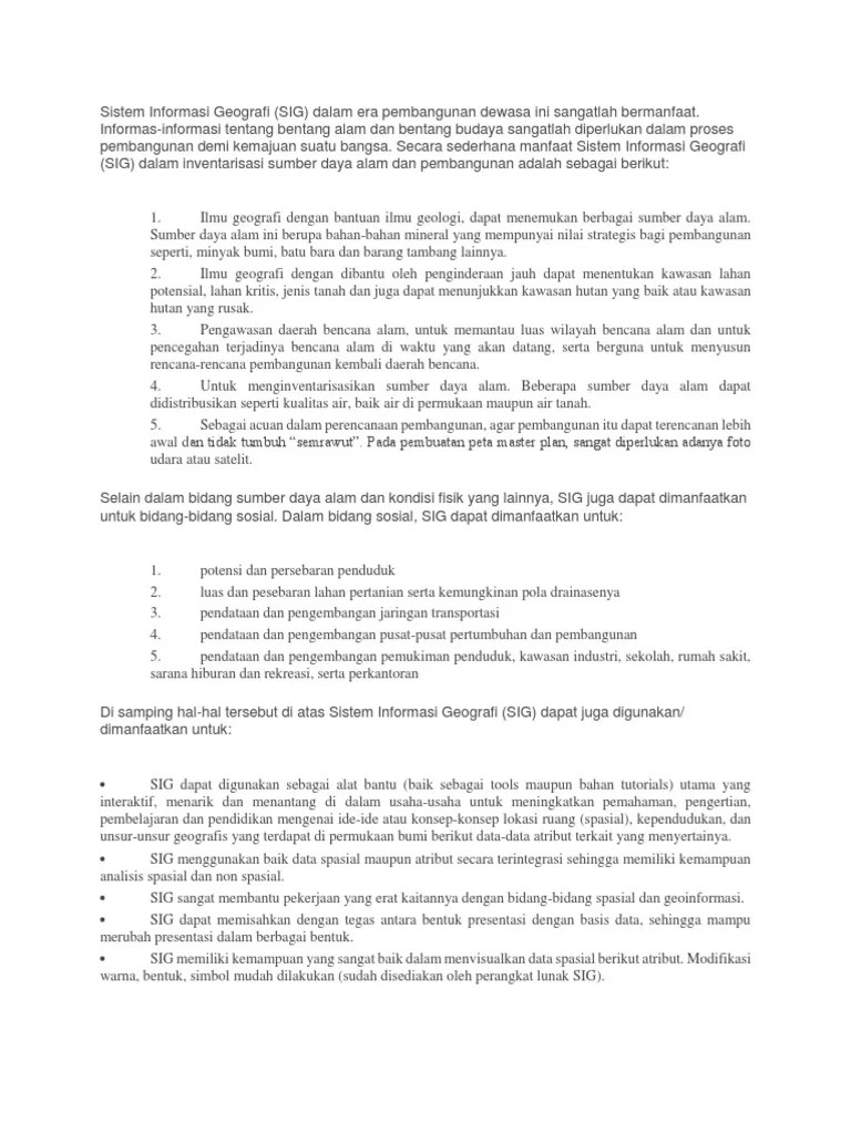 Pemanfaatan Sistem Informasi Geografi | PDF