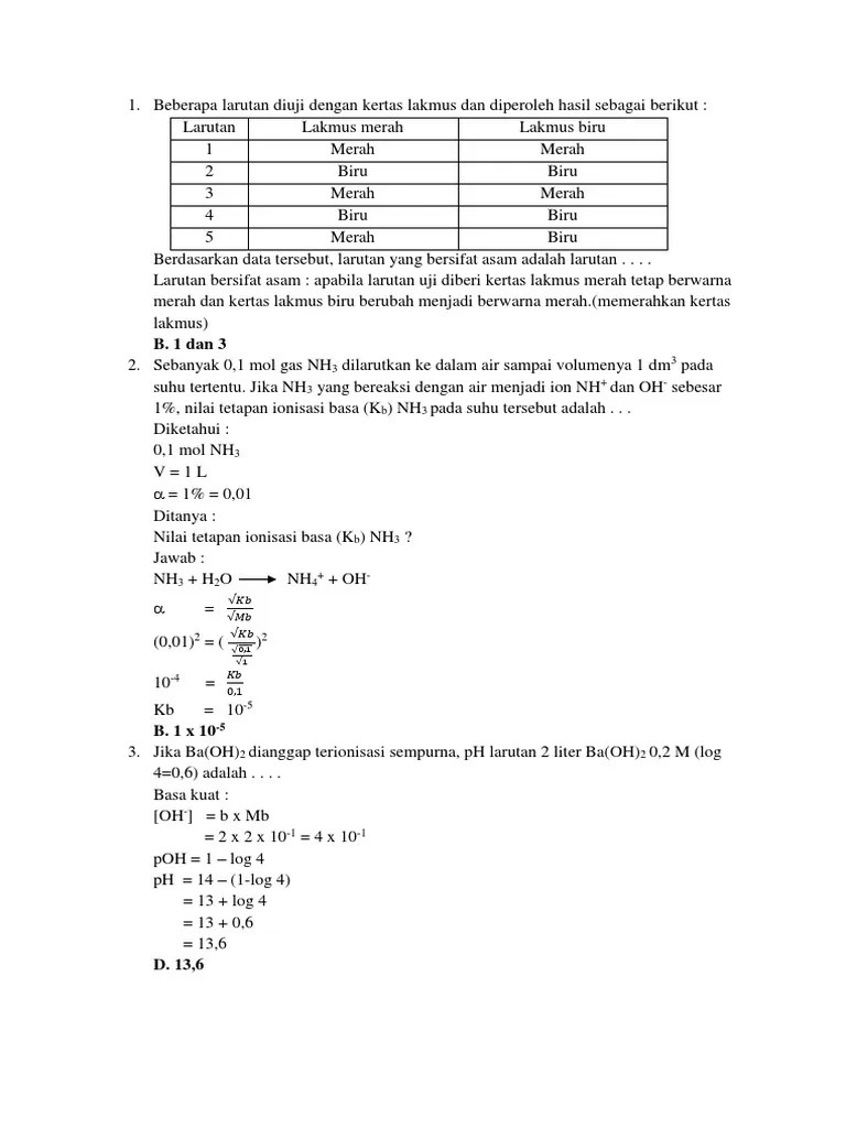 Kunci Jawaban Uji Kompetensi Kimia Kelas 11 Bab 6 - Revisi Id
