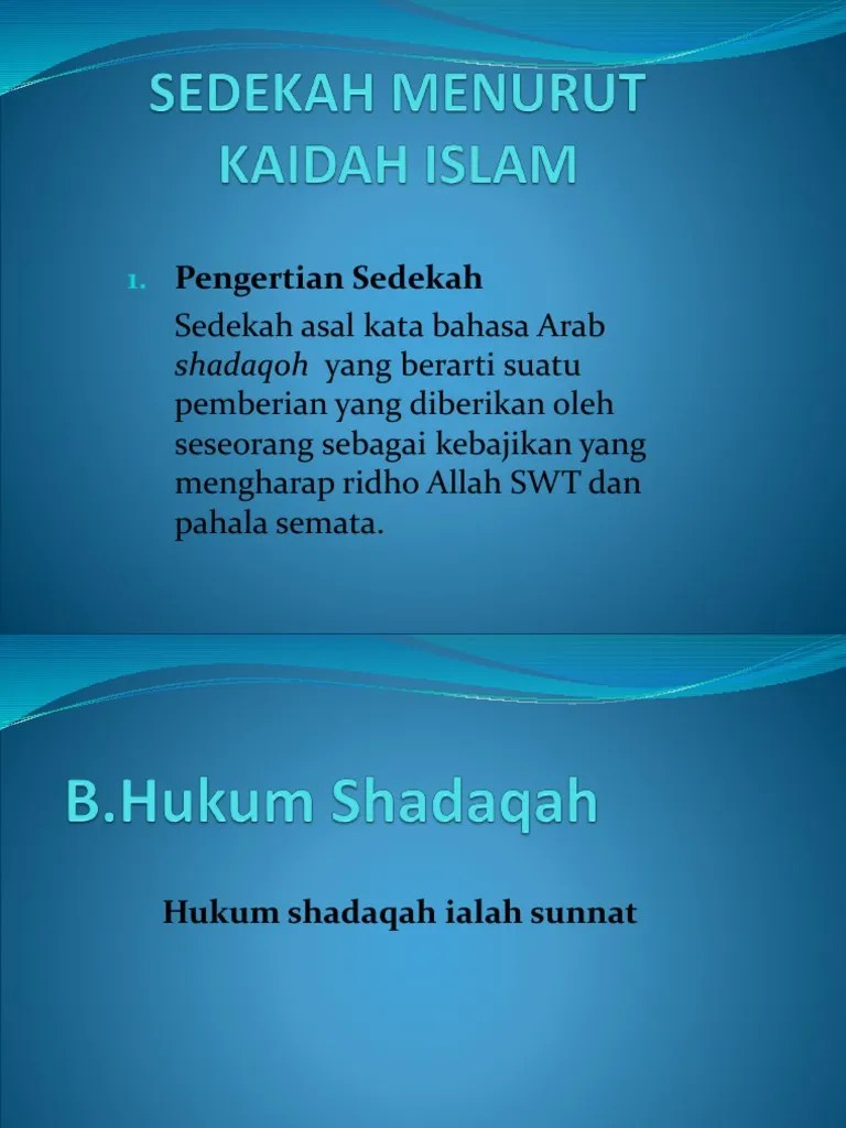 Sedekah Menurut Kaidah Islam | PDF