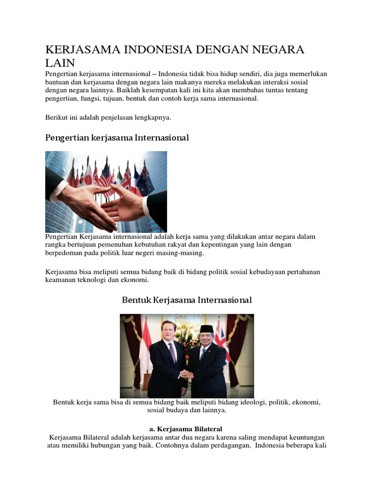Contoh Kerja Sama Dalam Bidang Sosial Politik - Kumpulan Kerjaan