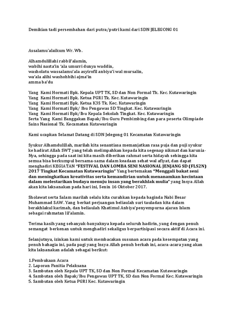 Teks MC Lomba Osn 2017 | PDF