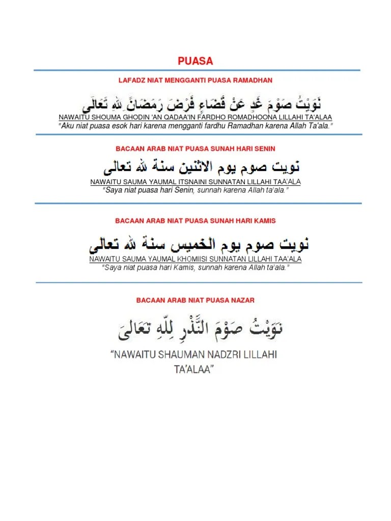 25+ Niat Puasa Qadha Sekaligus Senin Kamis