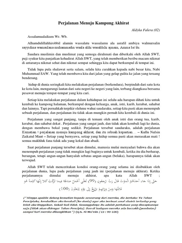 Perjalanan Menuju Kampung Akhirat | PDF