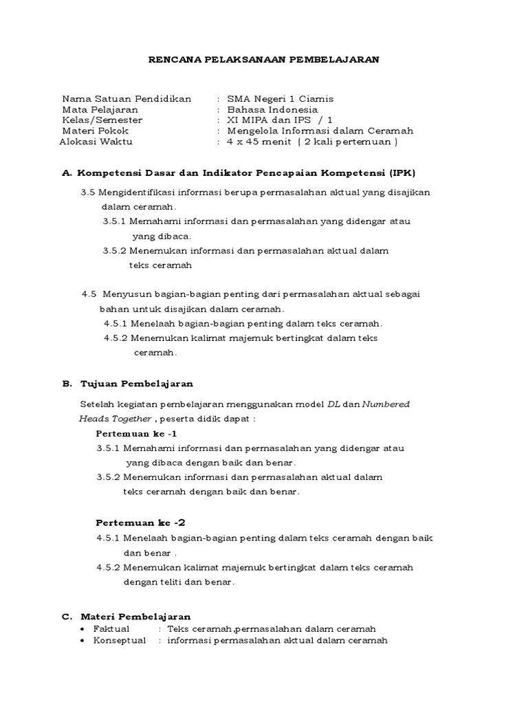 Menganalisis Isi Struktur Dan Kebahasaan Ceramah