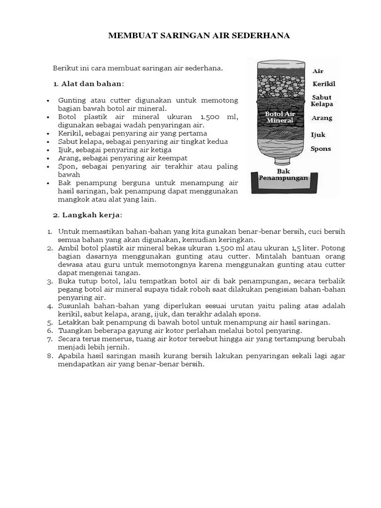 Membuat Saringan Air Sederhana | PDF