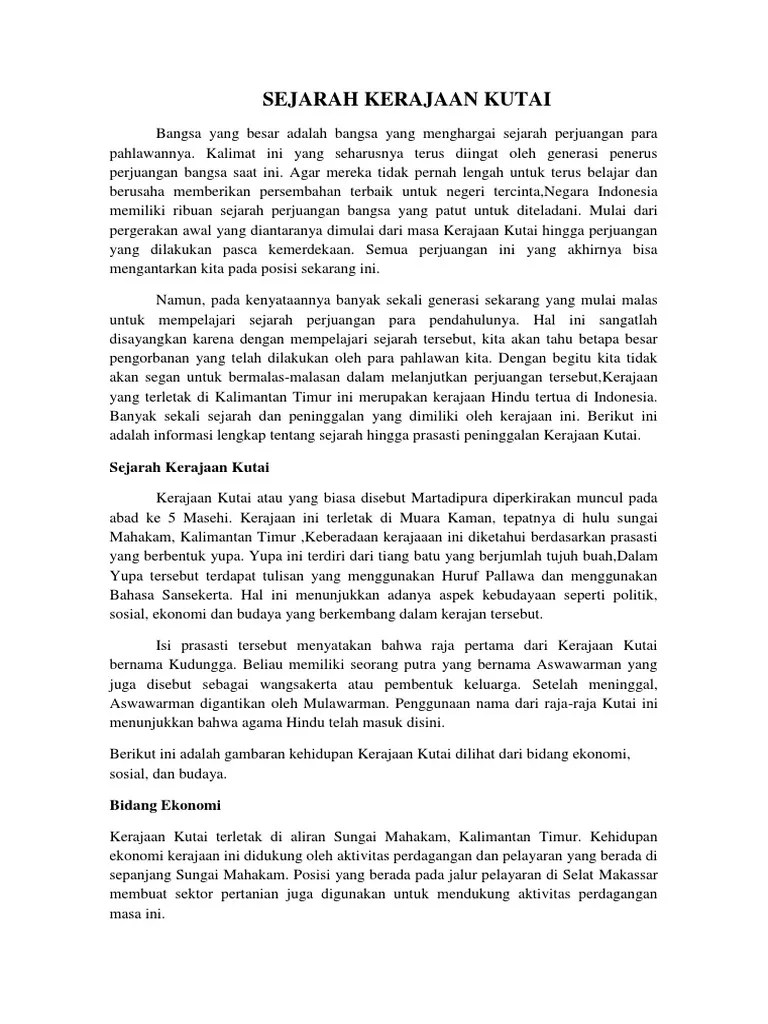 Sejarah Kerajaan Kutai | PDF