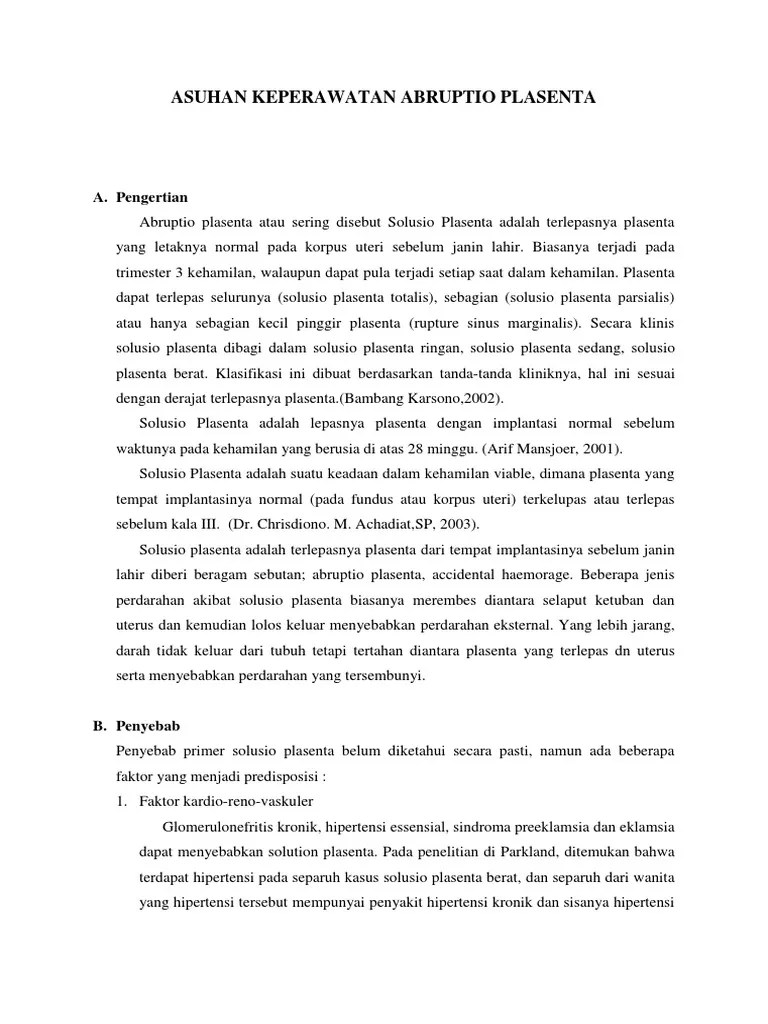 Asuhan Keperawatan Abruptio Plasenta | PDF