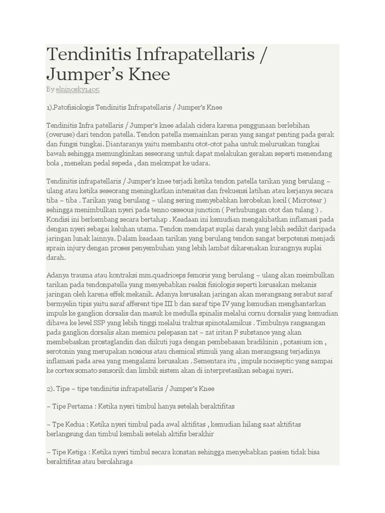 Tendinitis Infrapatellaris | PDF