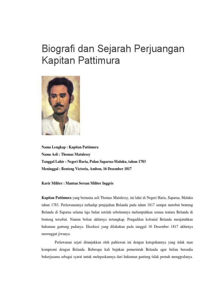 Biografi Pahlawan Pattimura