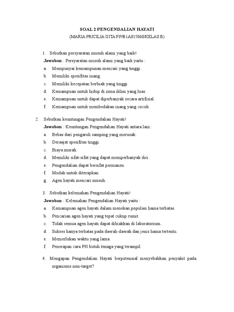 Soal 2 Pengendalian Hayati | PDF