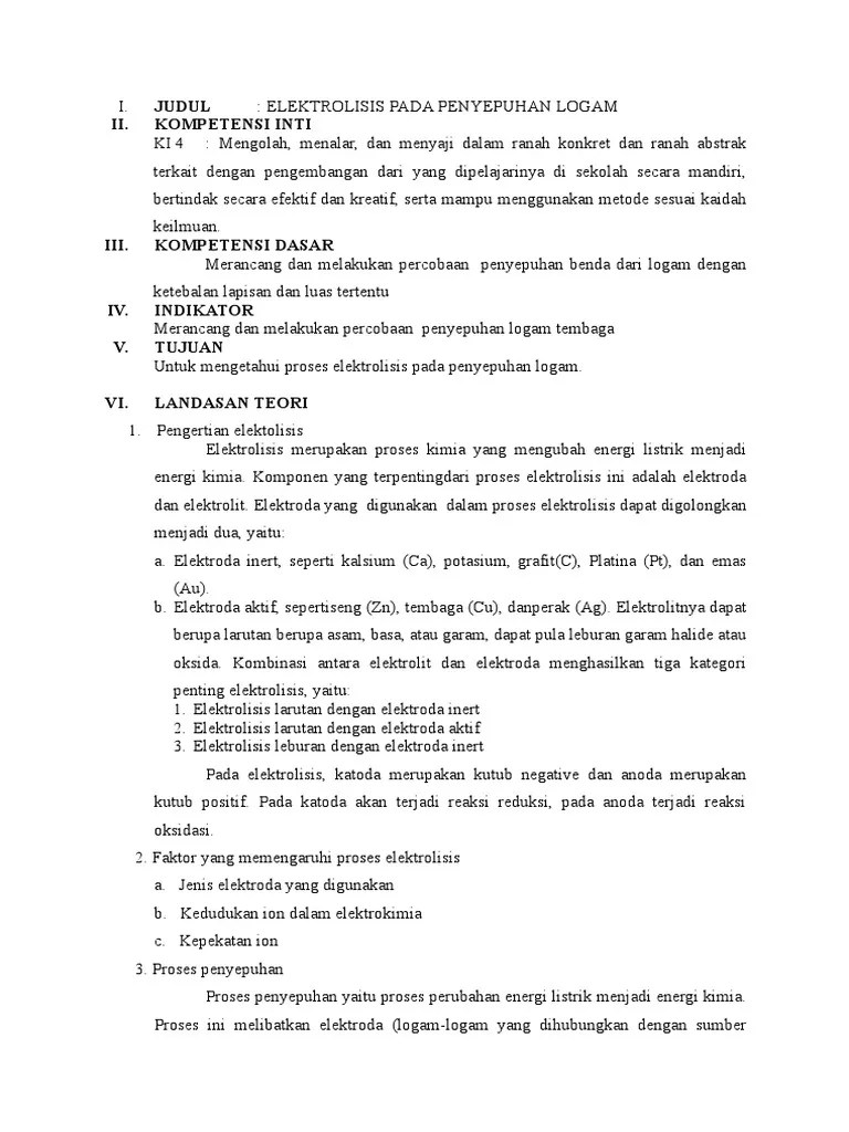 Elektrolisis Pada Penyepuhan Logam | PDF