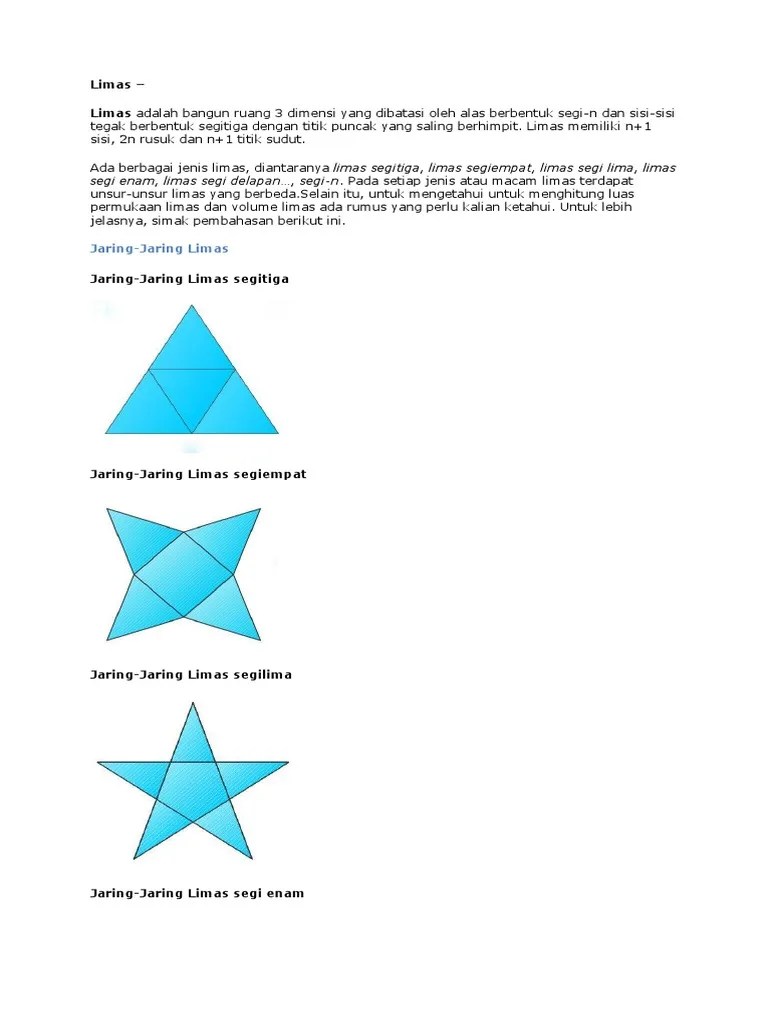 Macam Macam Jaring Jaring Limas Segi Empat - Safekey