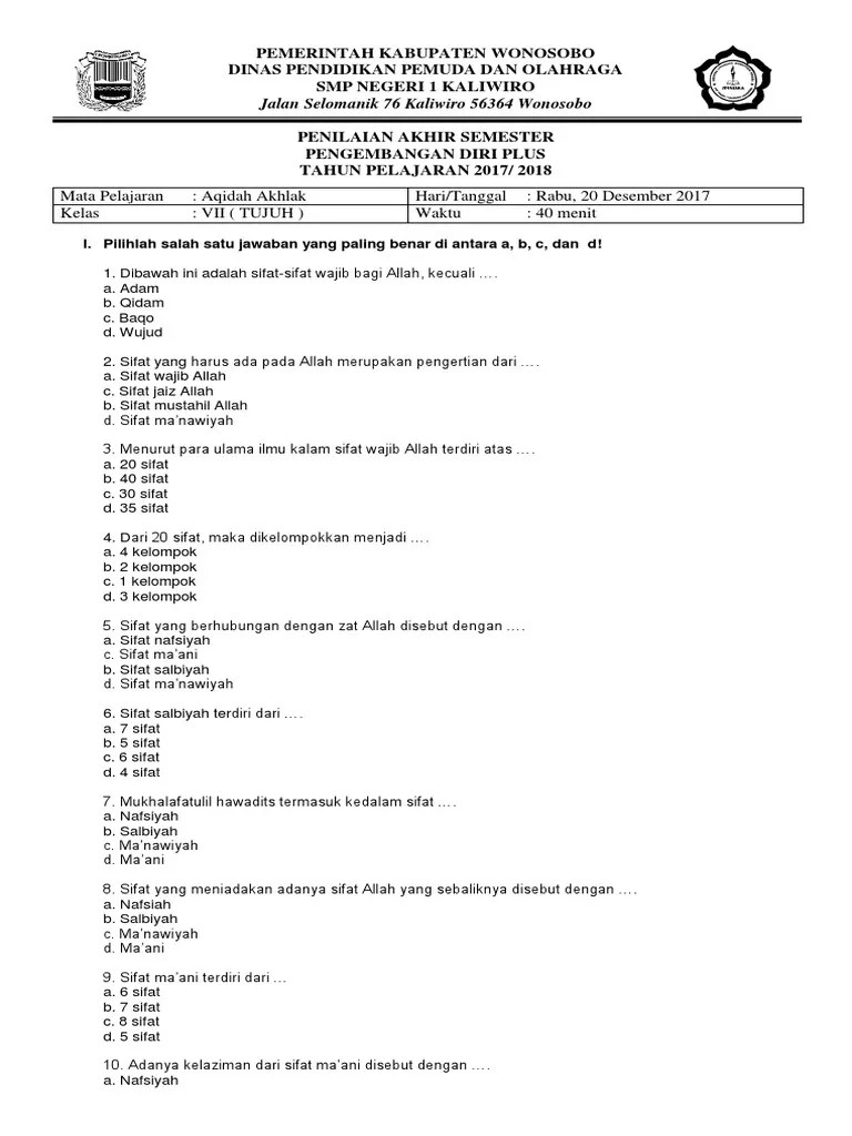 Sebutkan 5 Sifat Wajib Bagi Allah - Coba Sebutkan