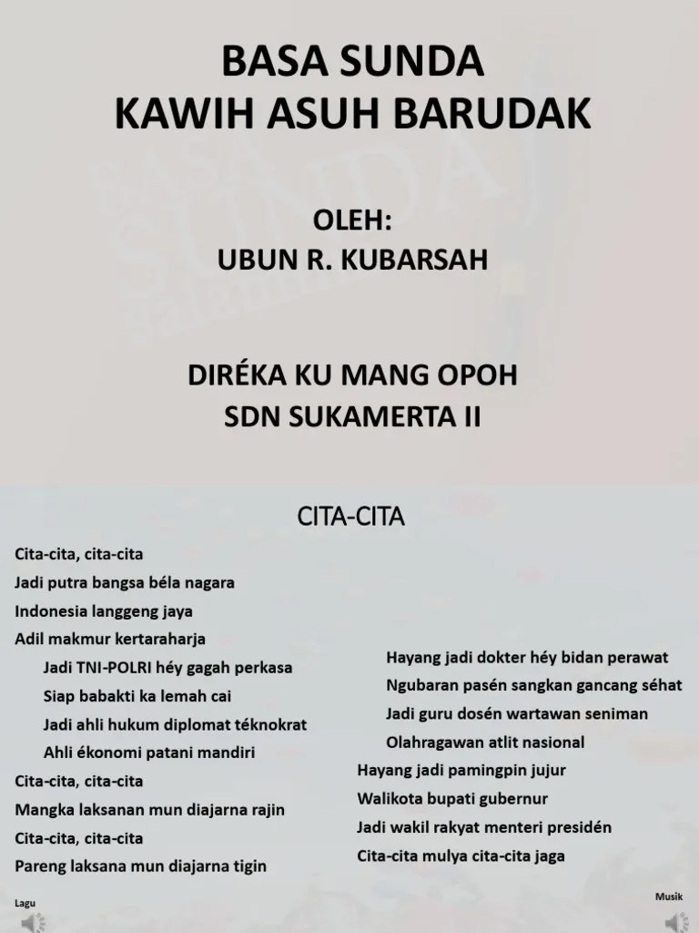 Kawih Asuh Barudak | PDF