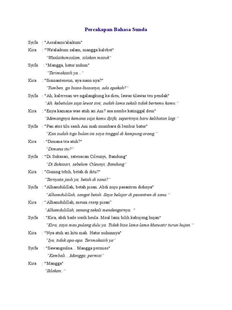 Contoh Paguneman Basa Sunda 4 Orang – Nasi