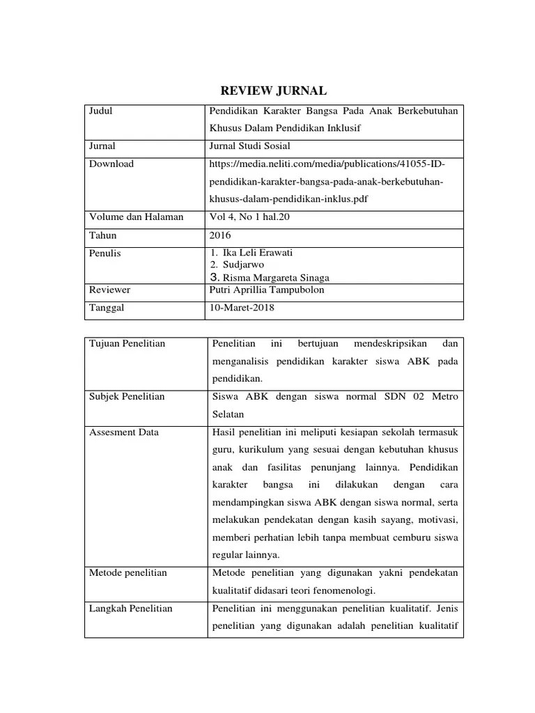 review jurnal psikologi kepribadian