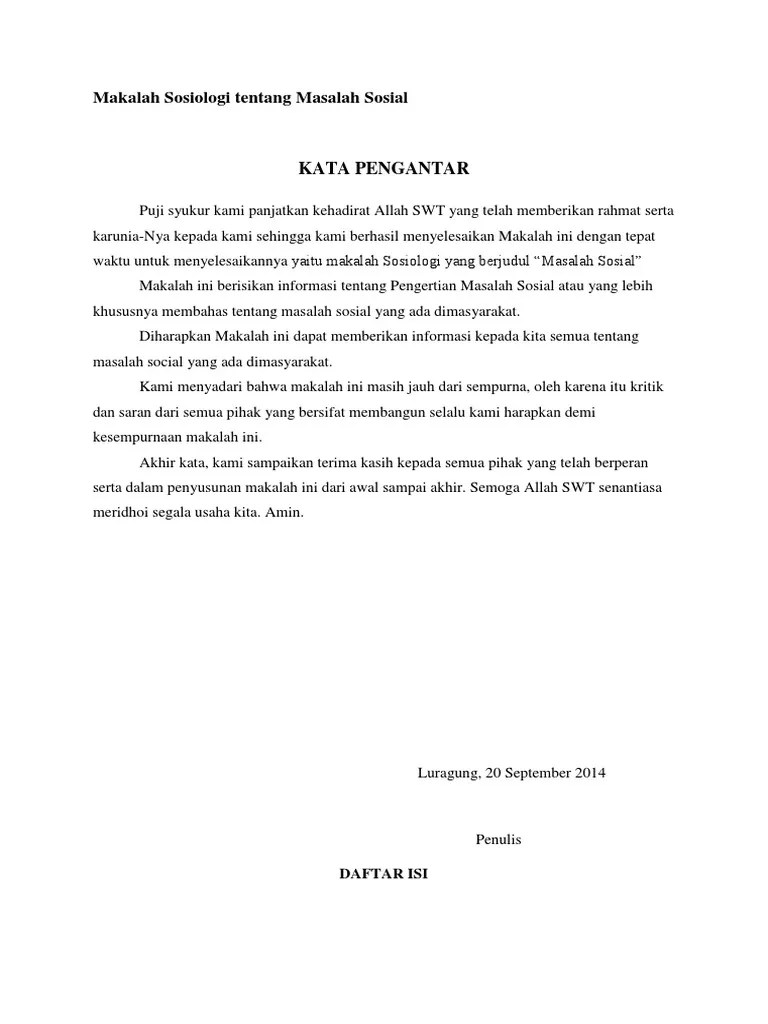 Makalah Sosiologi Tentang Masalah Sosial | PDF