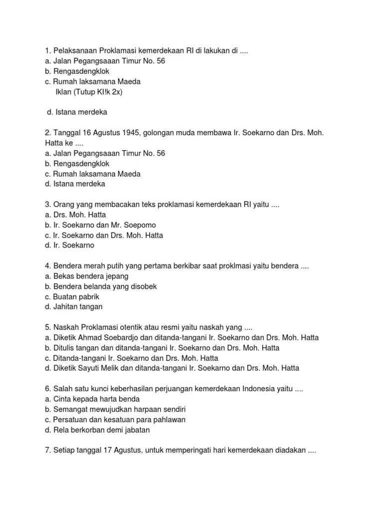 Soal Proklamasi | PDF