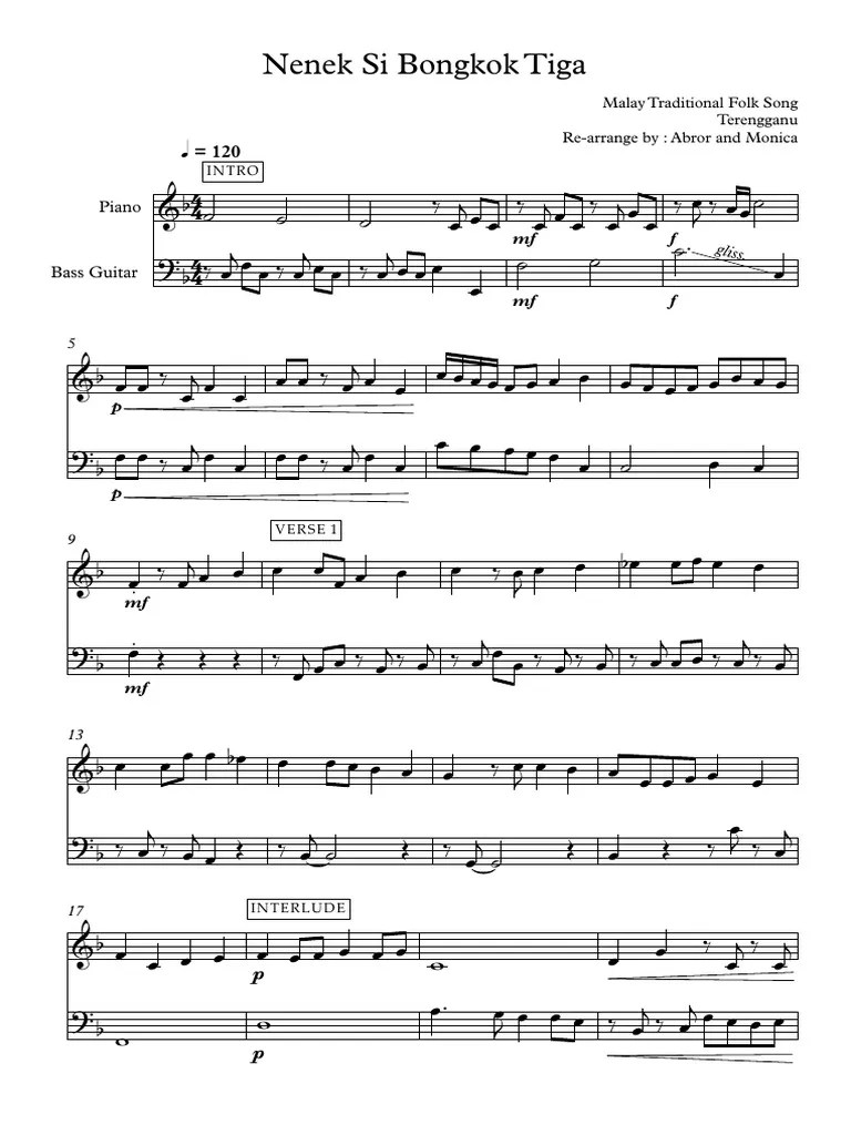 Nenek Si Bongkok Tiga - Full Score | PDF | Divertissement (Général)