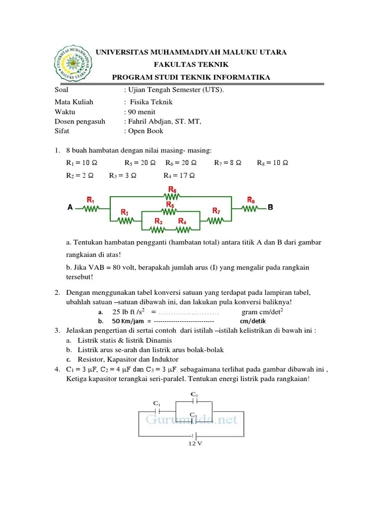 Soal Mid Test Fisika Teknik Informatika | PDF