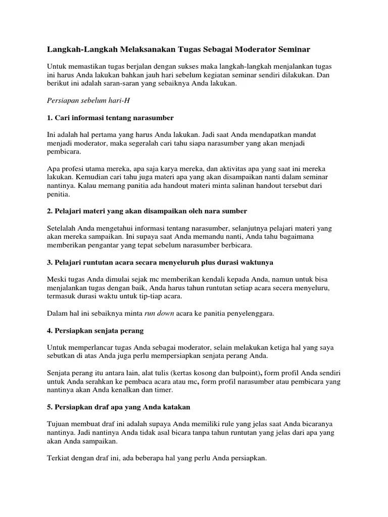 Langkah Moderator | PDF