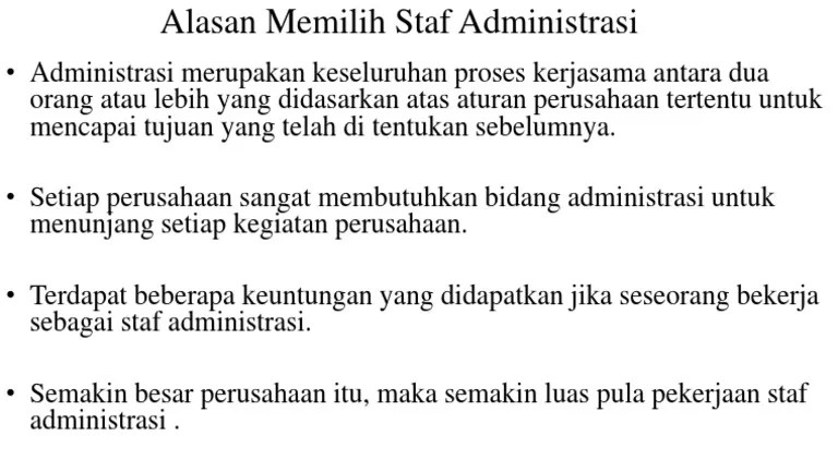 Alasan Memilih Staf Administrasi | PDF