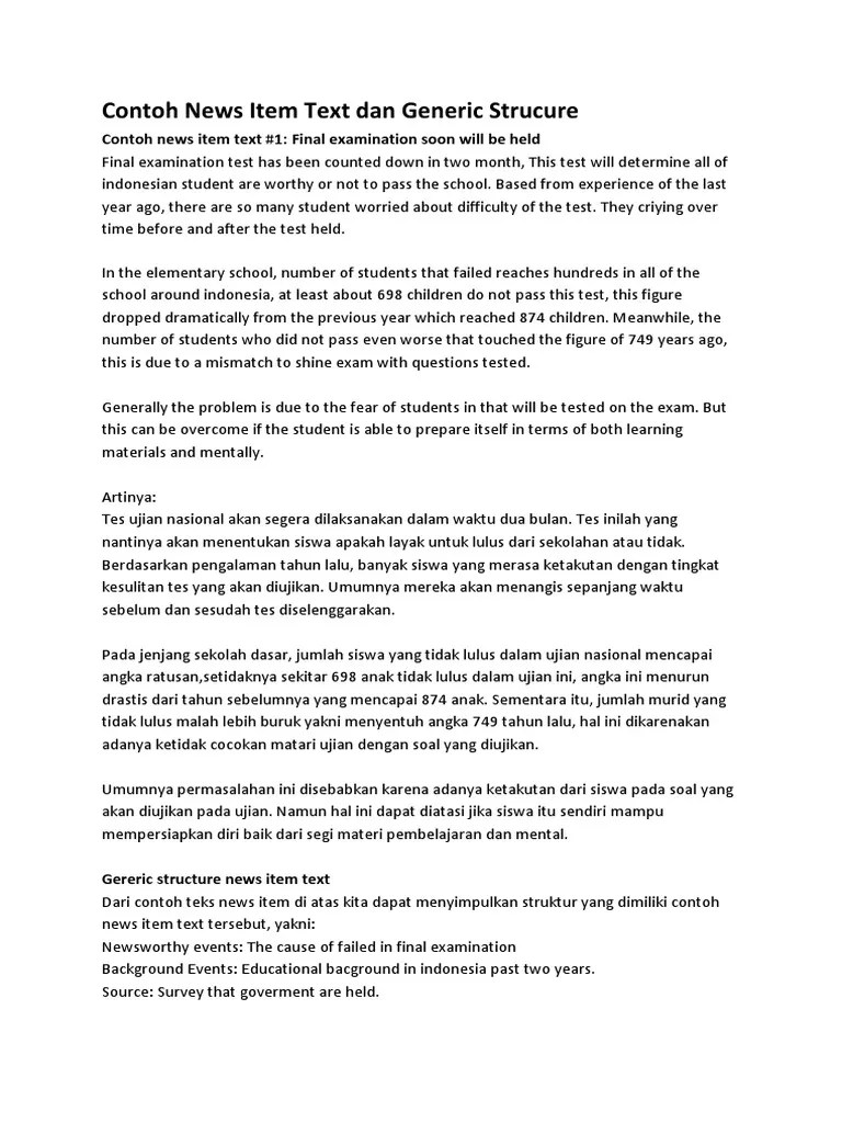 Contoh News Item Text Dan Generic Strucure | PDF | Merokok Tembakau |  Kecanduan