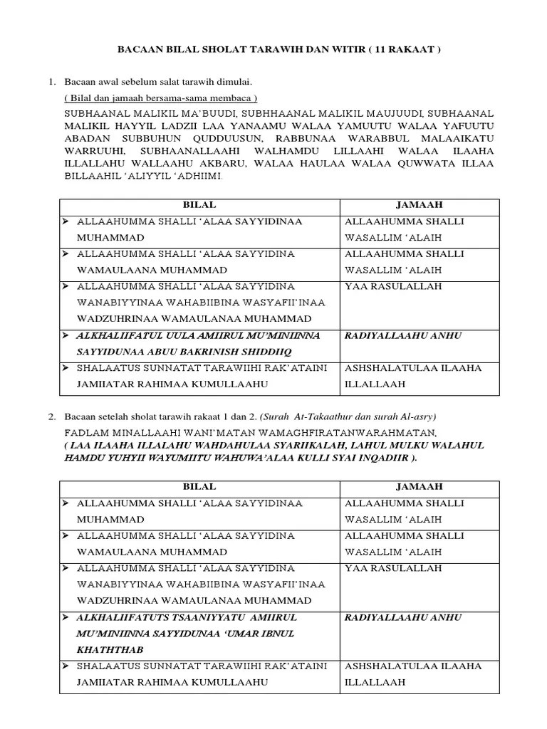 Doa Setelah Sholat Tarawih Dan Witir Latin Pdf