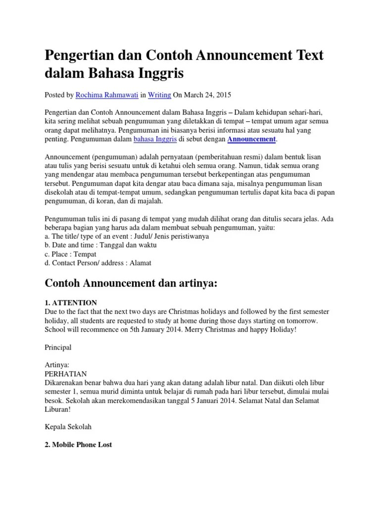 What Is The Announcement About Artinya | Know It Info