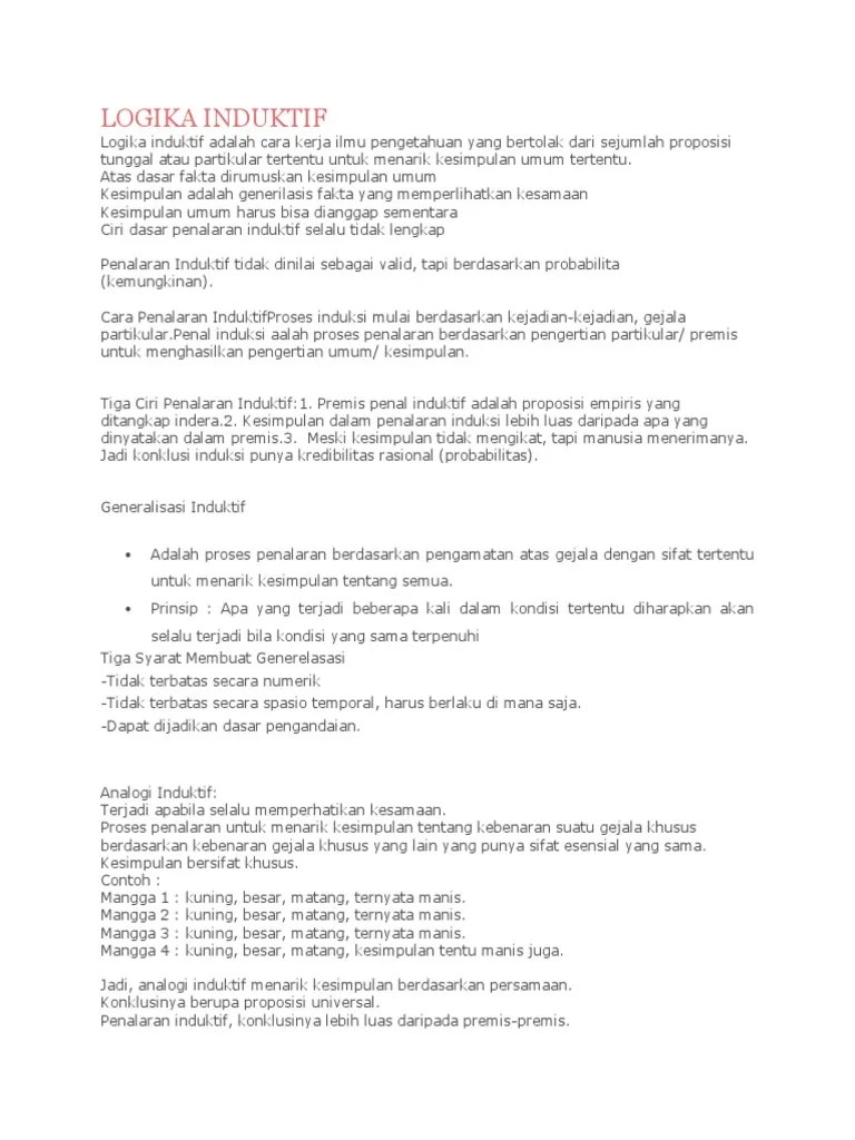 Logika Induktif | PDF
