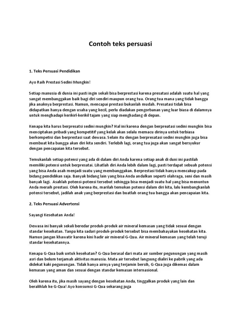 Contoh Teks Persuasi Pendidikan - Mosaicone