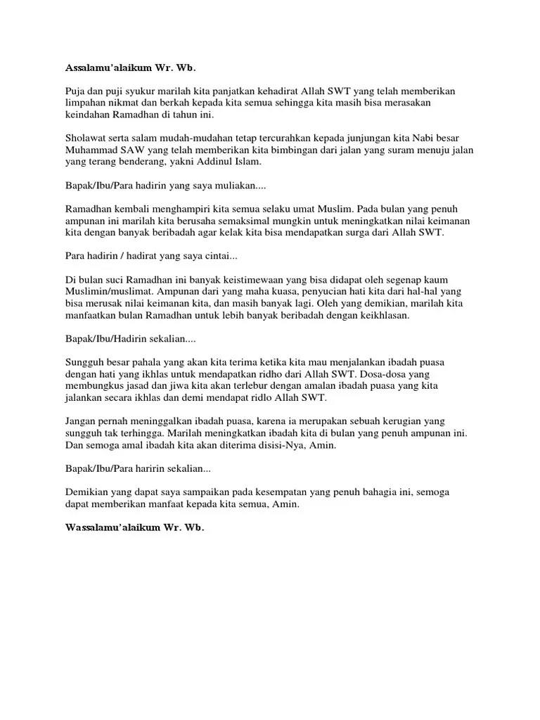 Pidato Bulan Ramadhan | PDF