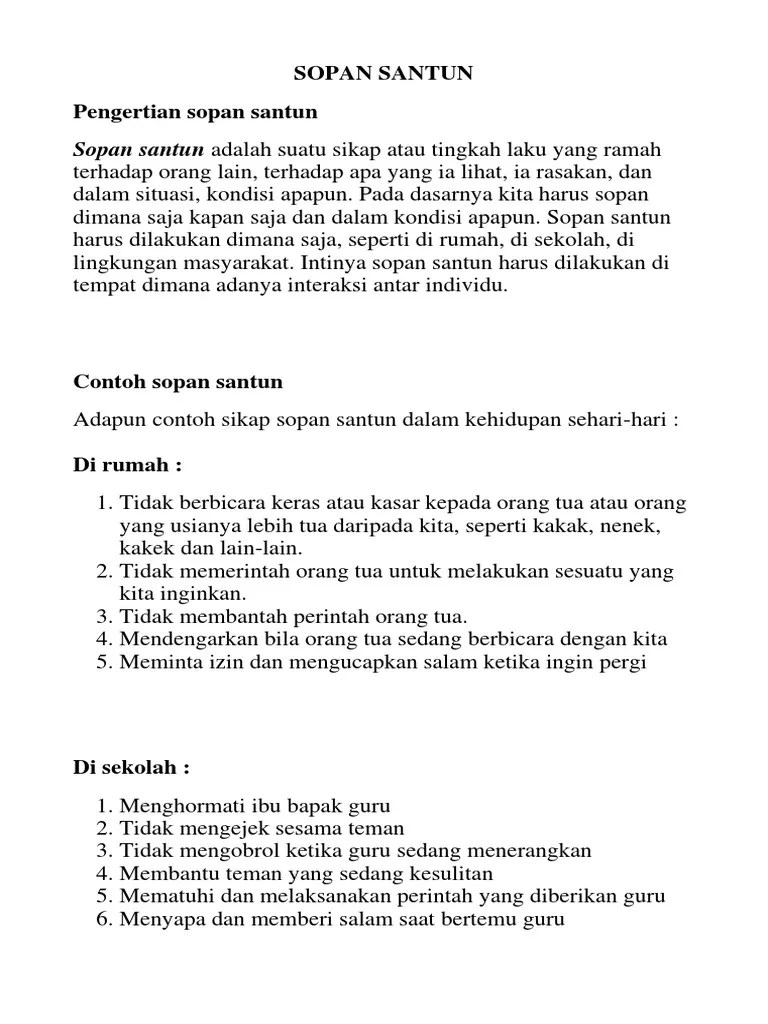 Sopan Santun | PDF