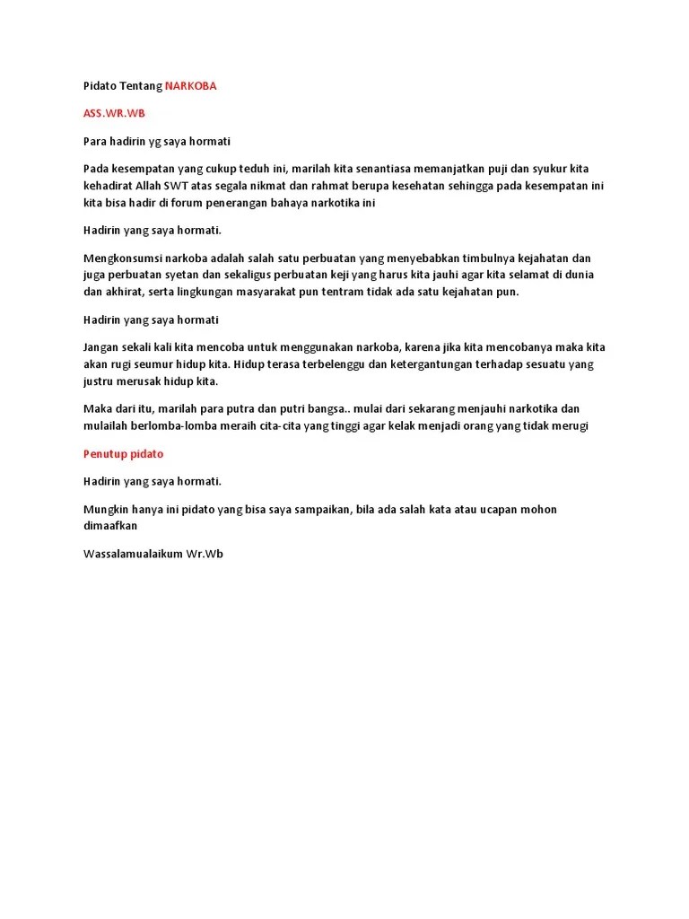 Pidato Tentang NARKOBA | PDF