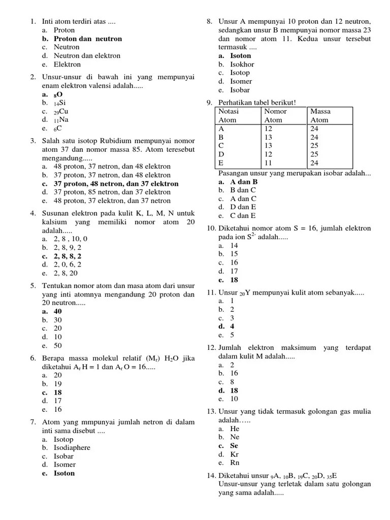 Soal + Jawaban Kimia SMK Keperawatan | PDF