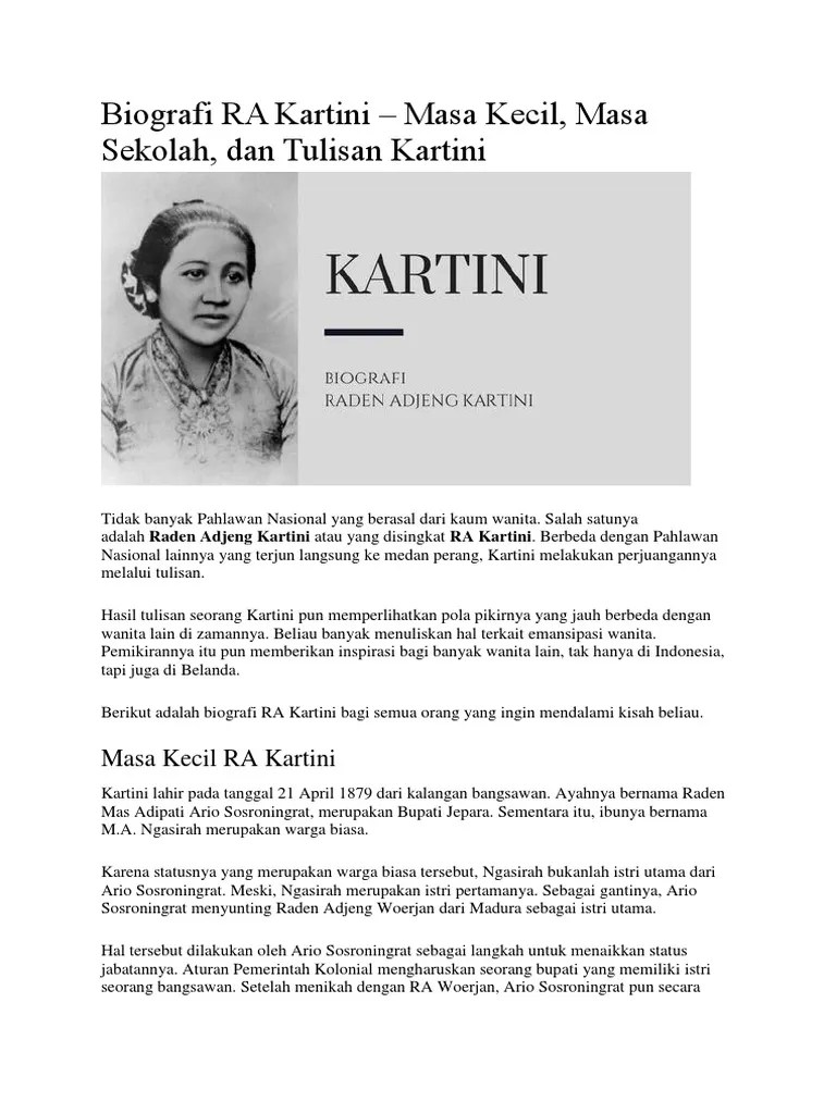 Biografi RA Kartini | PDF