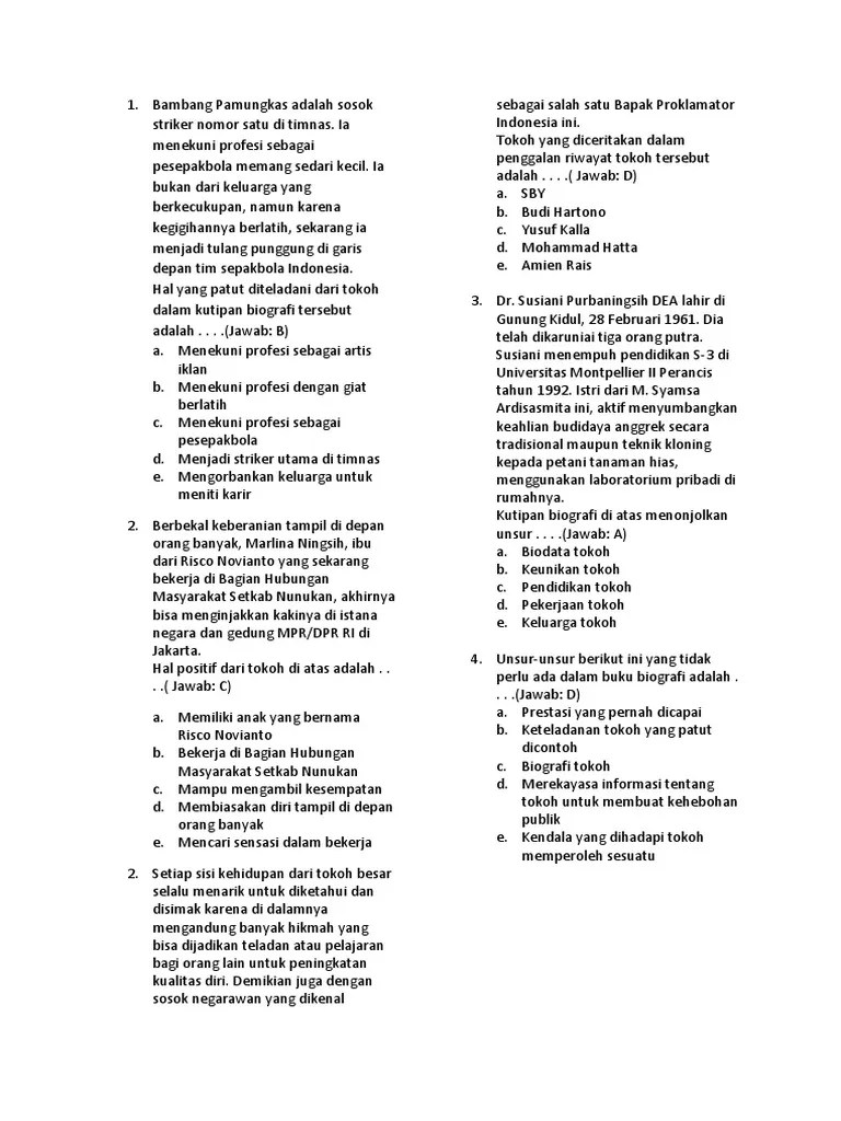 Contoh Soal Biografi | PDF