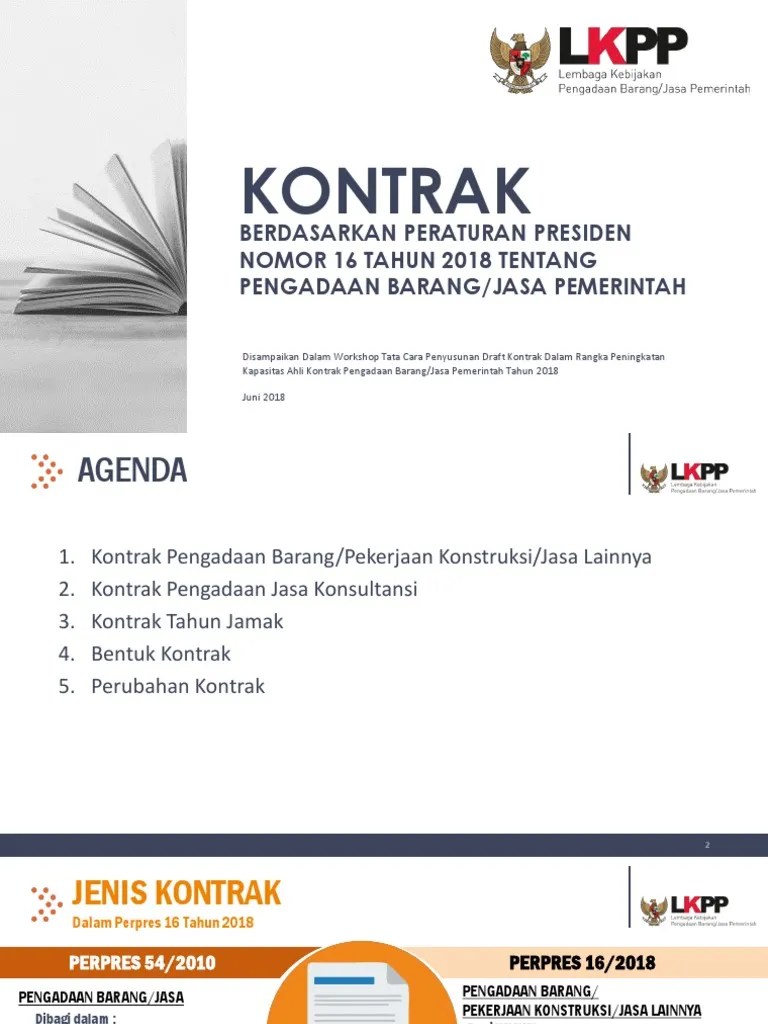 Kontrak Berdasarkan Perpres 16 Tahun 2018 | PDF