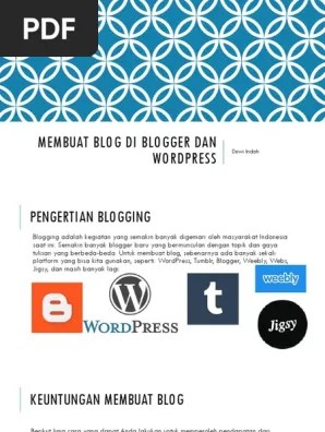 Membuat Blog Di Blogger Dan WordPress