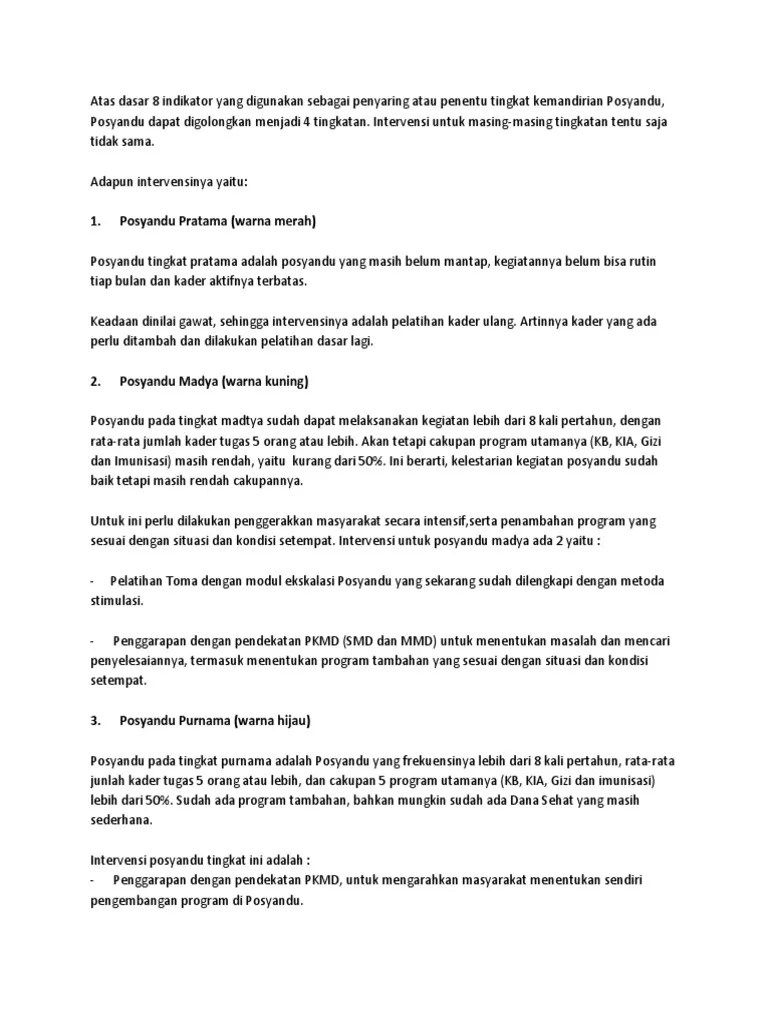 Indikator Strata Posyandu | PDF