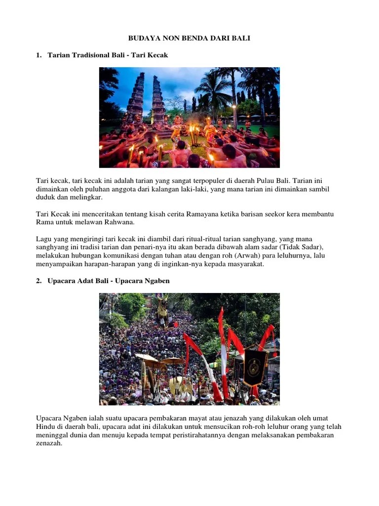 Budaya Non Benda Dari Bali | PDF