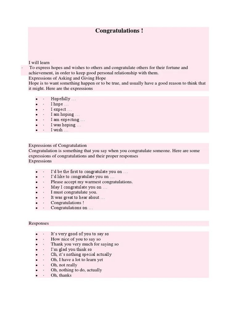 Congratulations | PDF