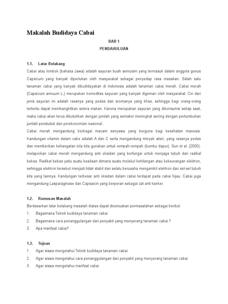 Makalah Budidaya Cabai | PDF