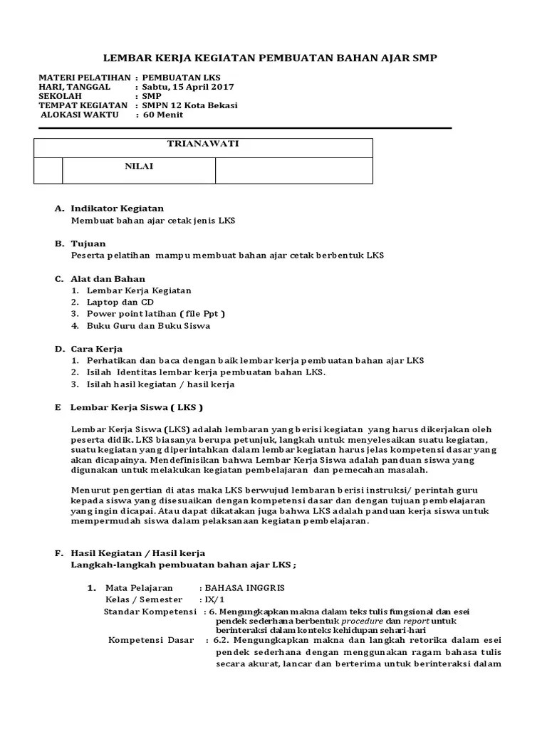 LKS Bahasa Inggris Kelas 9 | PDF